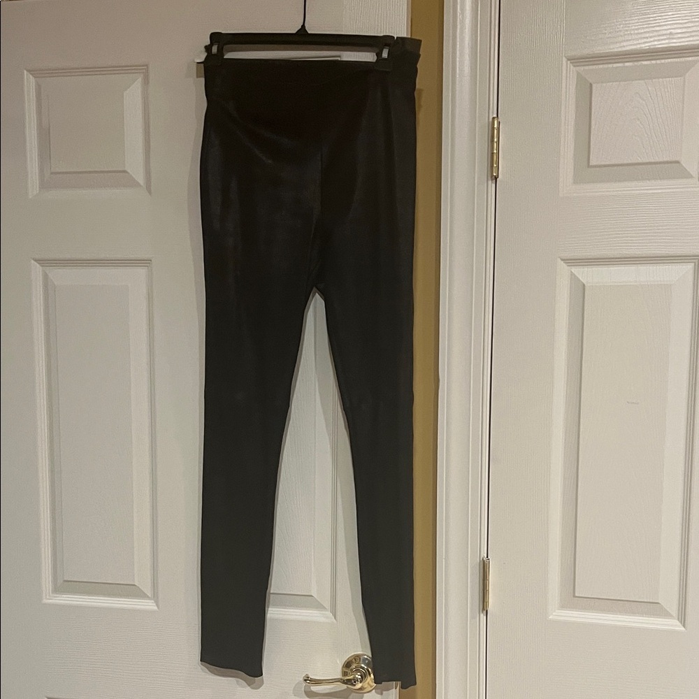Elie Tahari Black leather High-Waisted Leggings